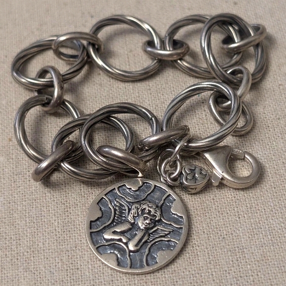 Silpada Sterling Silver Watch Over Me Guardian Angel Bracelet B1959 - Picture 1 of 9